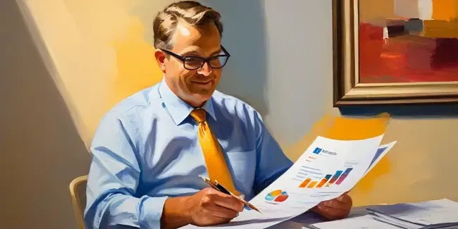 Marketing Consultants holding an invoice