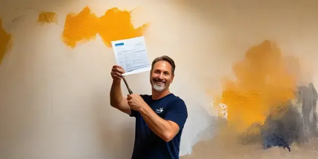 Mural Painter holding an work order
