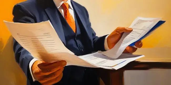 Patent Attorneys professional holding an estimate