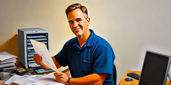 Pc Computer Repair holding an work order