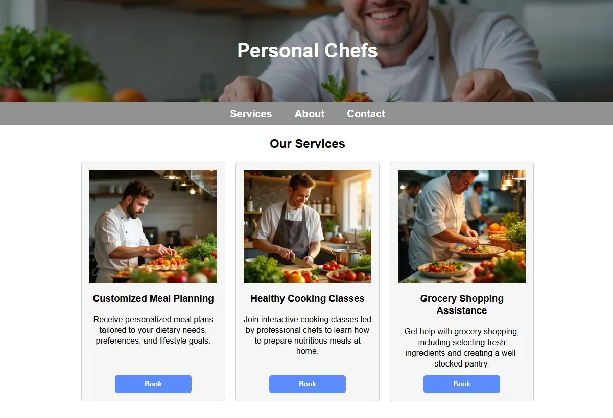 Personal Chefs looking at a laptop