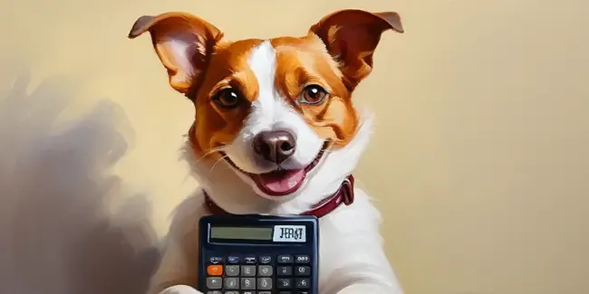 Pet Sitting professional holding a basic calculator