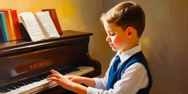 Piano Lessons For Kids holding an work order