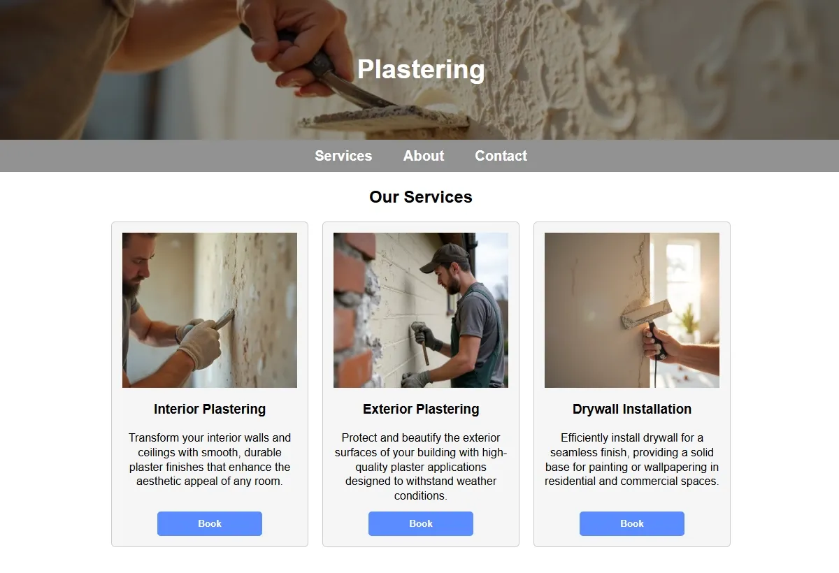 Plastering professional working at a laptop