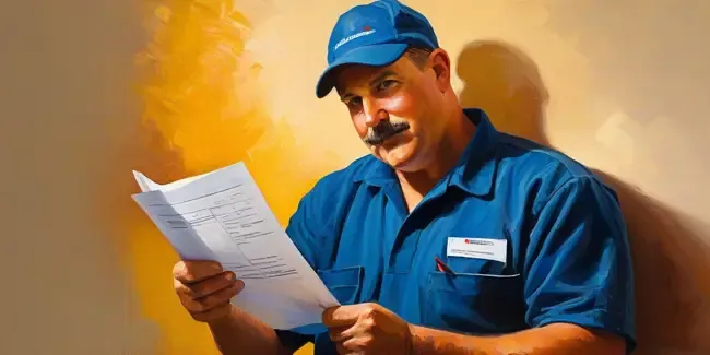 Plumbing Inspection professional holding an estimate