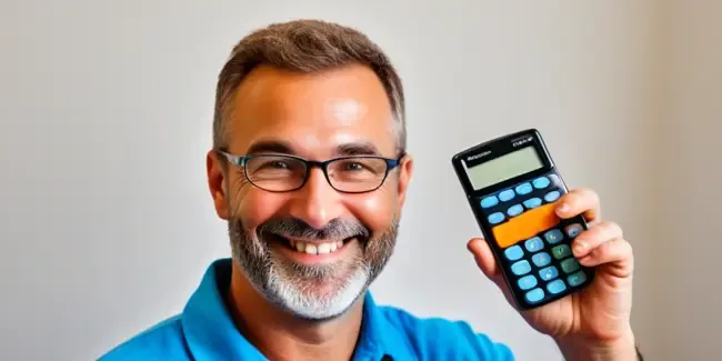Powder Coating holding a basic calculator