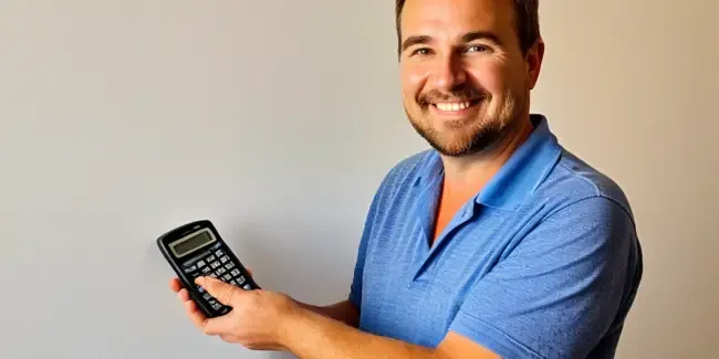 Pre Made Cabinets Installation professional holding a basic calculator