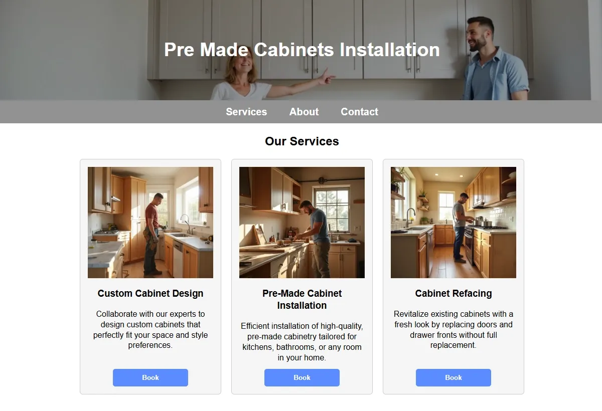 Pre Made Cabinets Installation professional working at a laptop