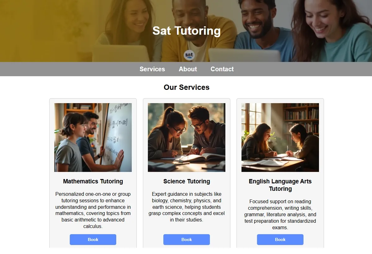 Sat Tutoring looking at a laptop