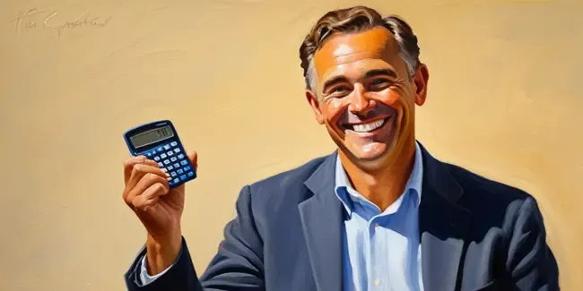 Sealcoating holding a basic calculator