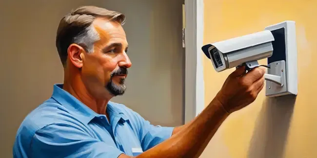 Security Camera Install professional holding an estimate