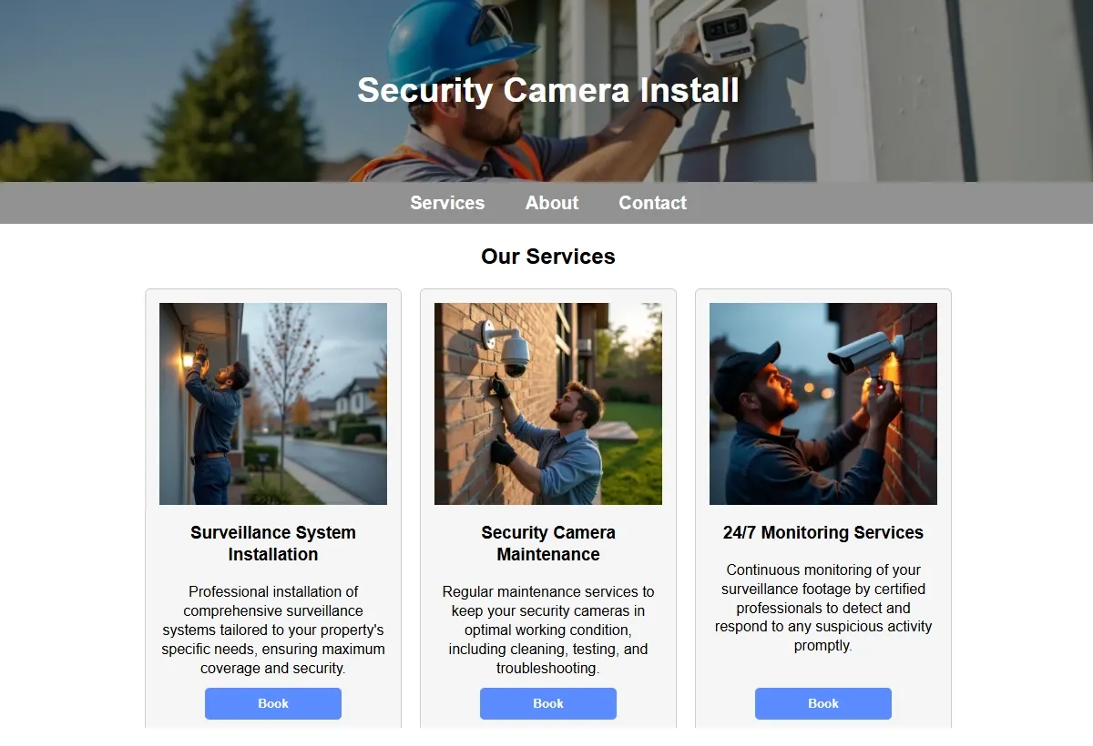Security Camera Install professional working at a laptop