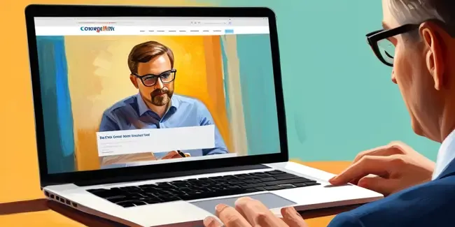 Seo Consulting professional working at a laptop