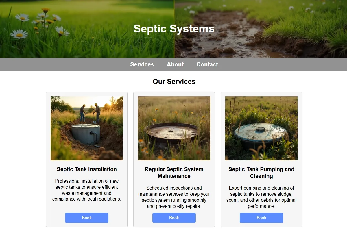 Septic Systems looking at a laptop