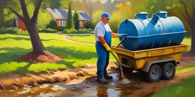 Septic Tank Cleaning holding an invoice