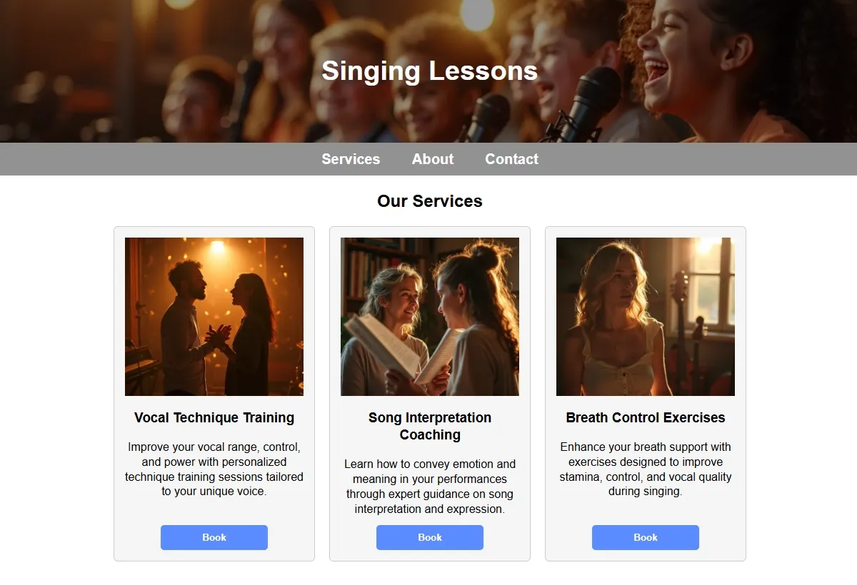 Singing Lessons looking at a laptop
