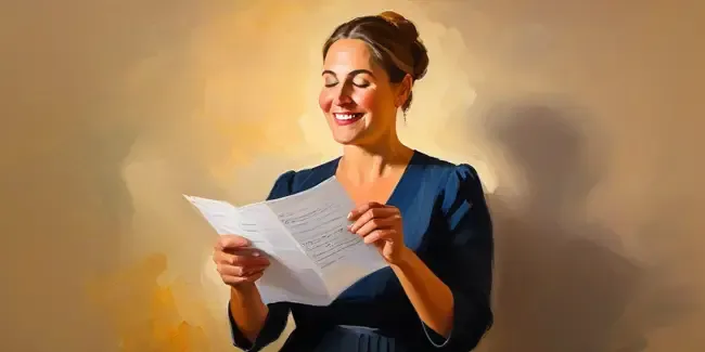 Singing Lessons holding an work order