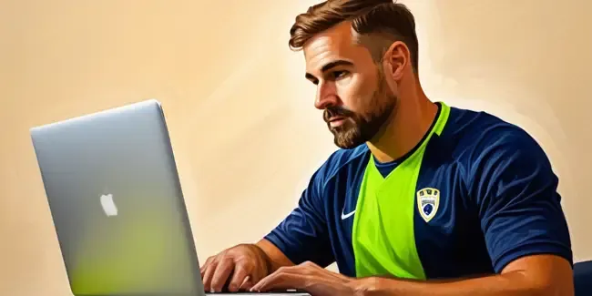 Soccer Training professional working at a laptop