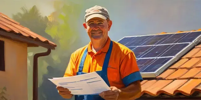 Solar Panel Cleaning holding an estimate