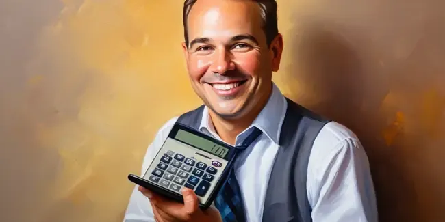 Solo Musician For Hire professional holding a basic calculator
