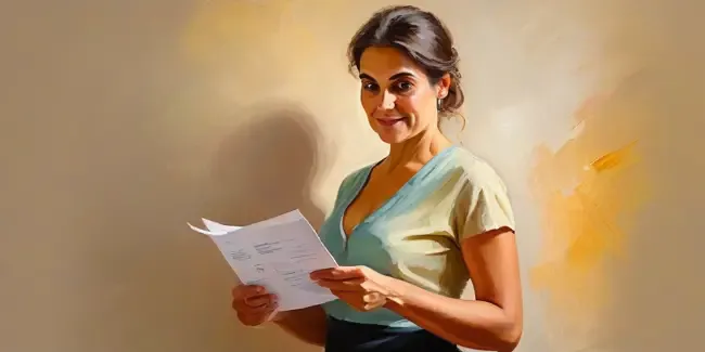 Spanish Lessons professional holding an estimate