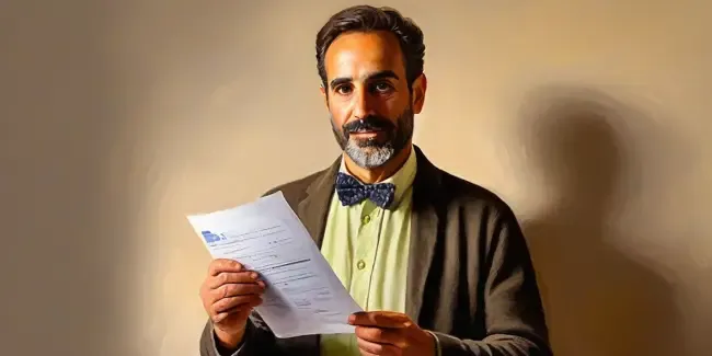 Spanish Translation holding an invoice