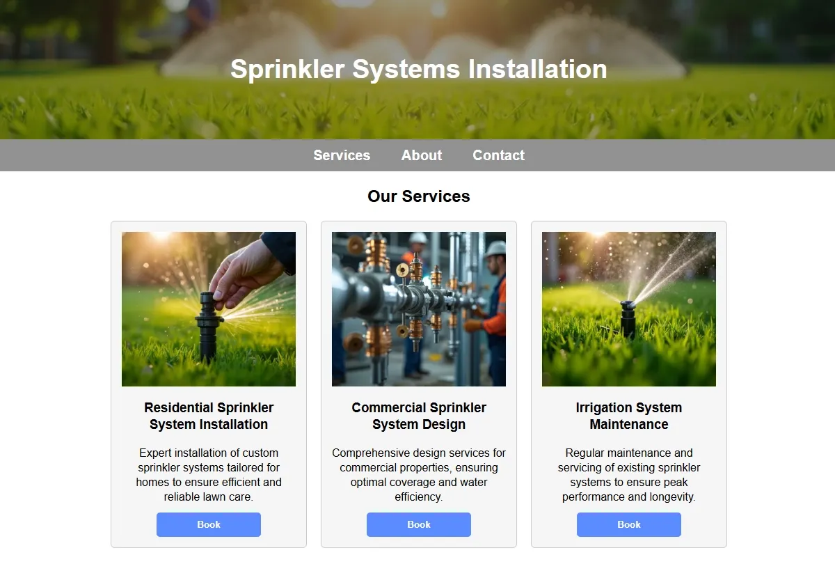 Sprinkler Systems Installation looking at a laptop