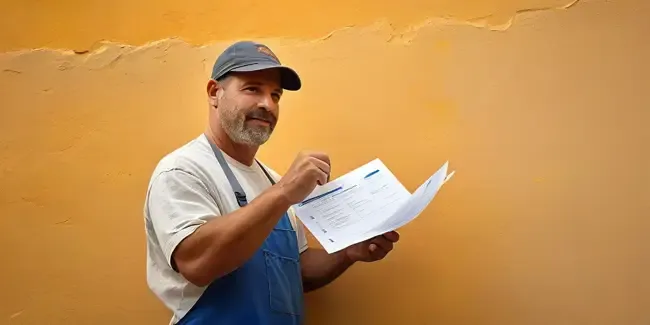 Stucco Repair holding an estimate