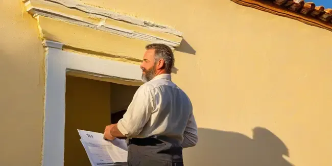 Stucco Repair holding an invoice