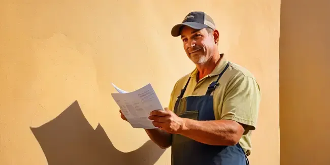 Stucco Repair holding an work order
