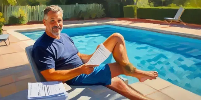 Swimming Pool Repair professional holding a work order