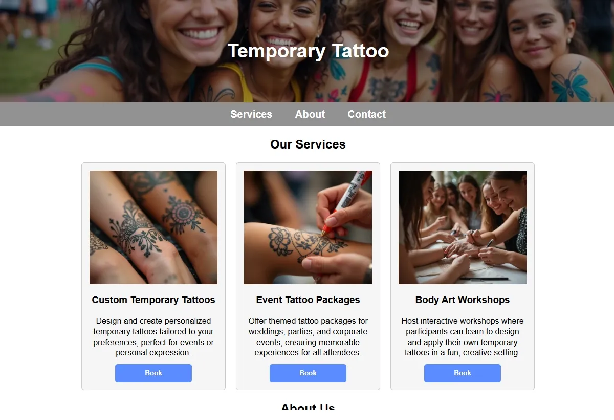 Temporary Tattoo professional working at a laptop