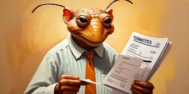 Termites professional holding an estimate