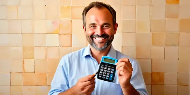Tile holding a basic calculator