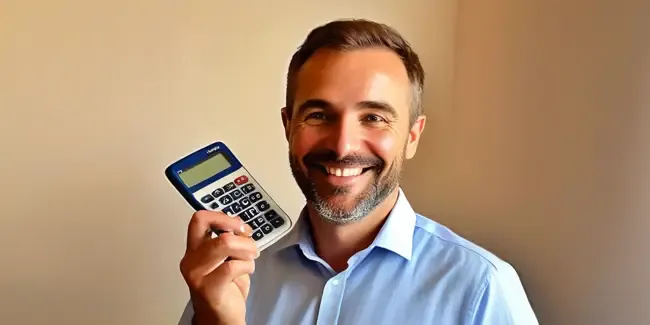 Travel Agency professional holding a basic calculator