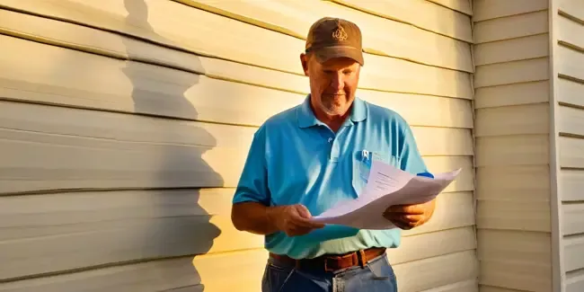 Vinyl Siding Repair professional holding an estimate