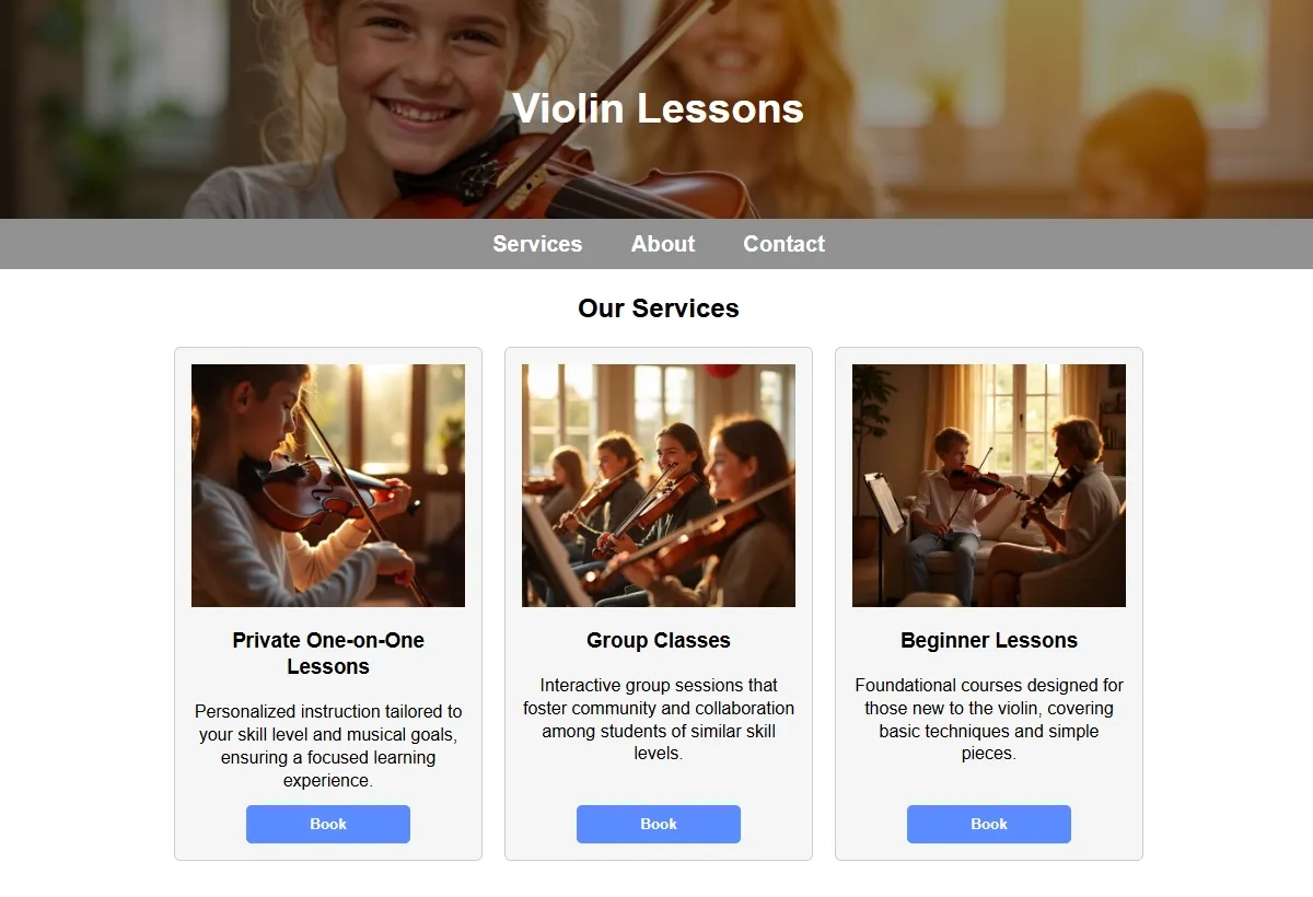 Violin Lessons professional working at a laptop