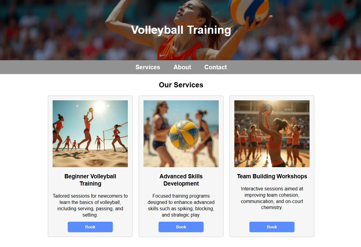 Volleyball Training looking at a laptop