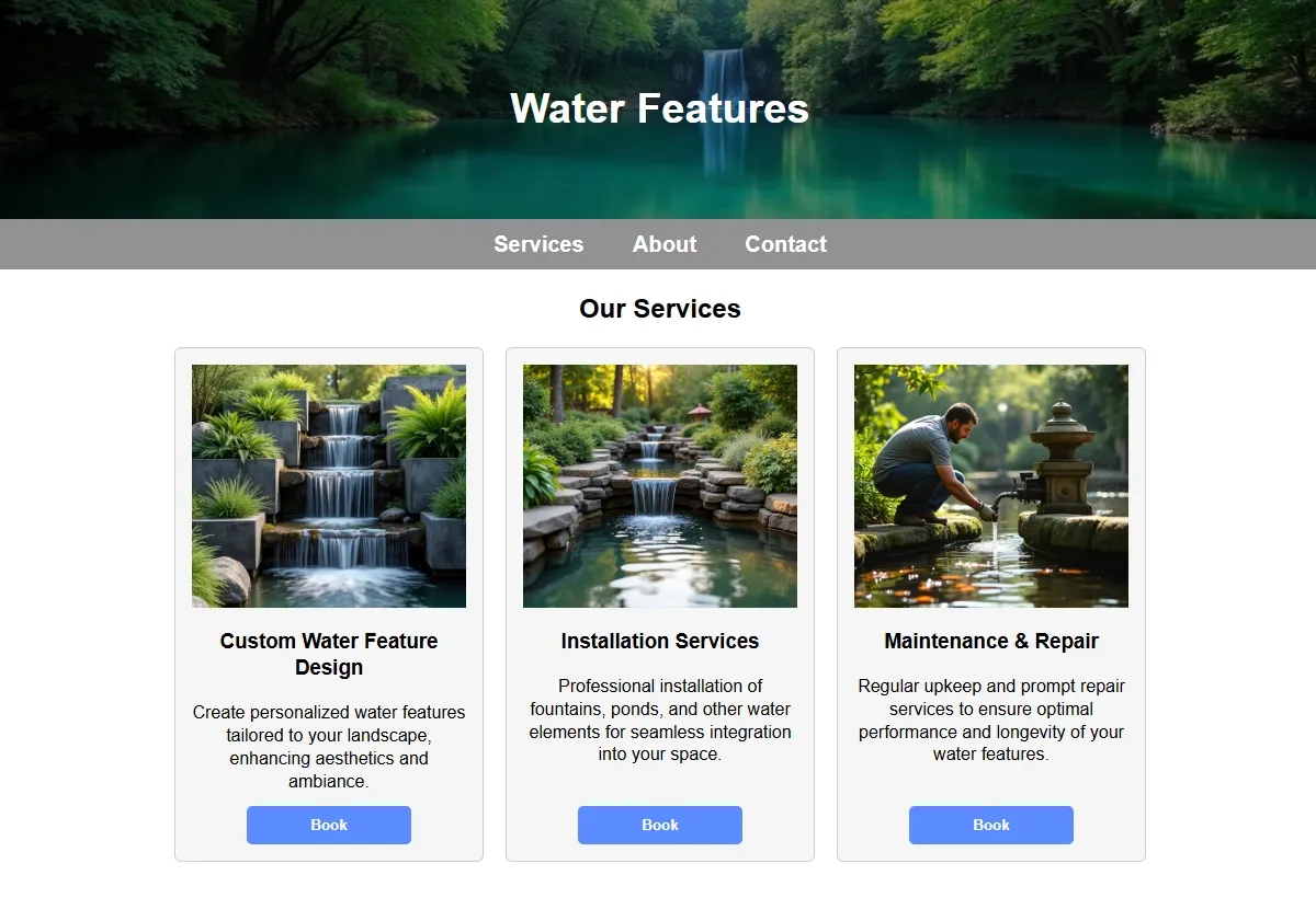 Water Features professional working at a laptop