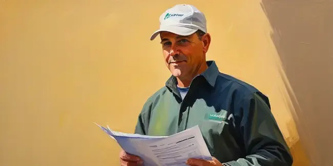 Waterproofing professional holding an estimate