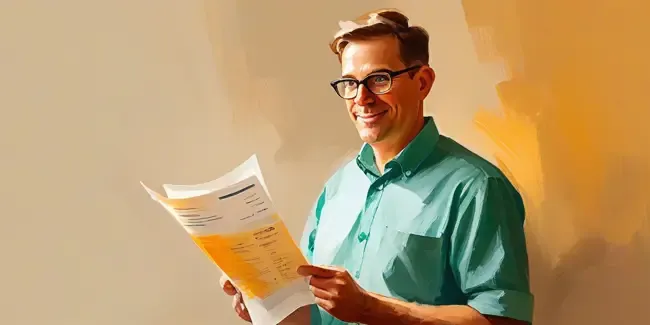 Web Design professional holding a work order