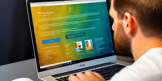 Web Developers looking at a laptop