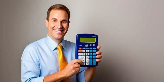 Web Hosting holding a basic calculator