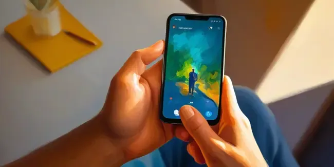Cad Design professional holding a smartphone