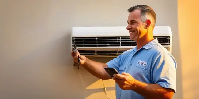 Central Air Conditioning Repair holding a smartphone