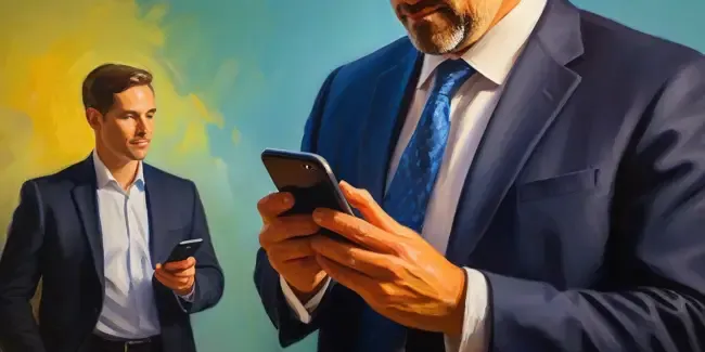 Corporate Law Attorneys holding a smartphone