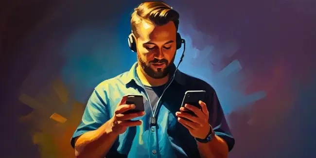 Djs holding a smartphone