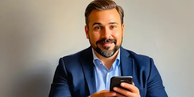 E Commerce Consulting holding a smartphone