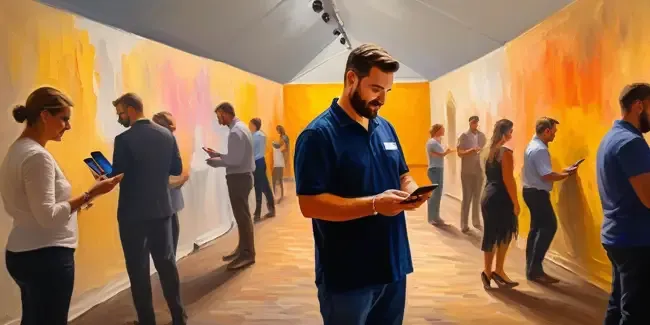 Event Decorators holding a smartphone