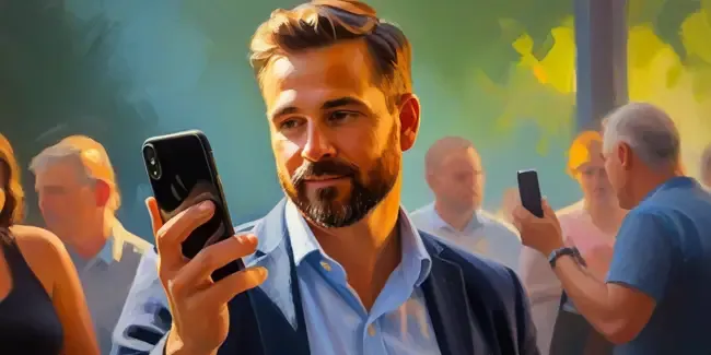 Event Photographers holding a smartphone